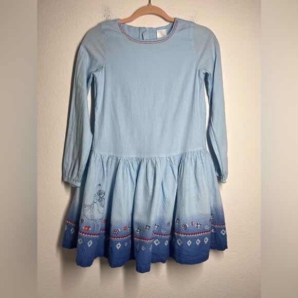 Disney - Girls Long sleeve Elana Dress Lined Size 11/12 Light Blue Embroidered - Picture 2 of 16